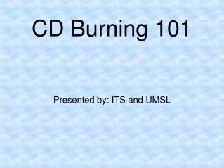 CD Burning 101