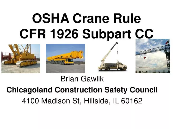 osha crane rule cfr 1926 subpart cc