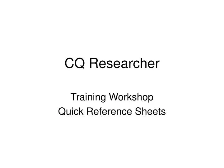 cq researcher