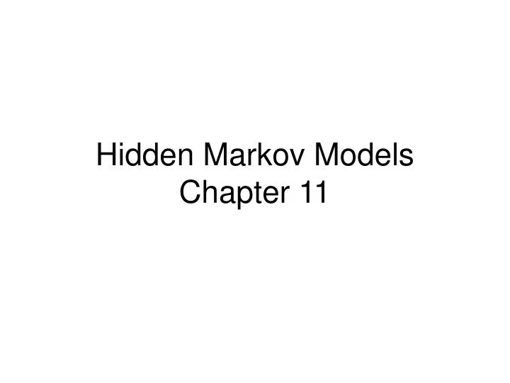 hidden markov models chapter 11