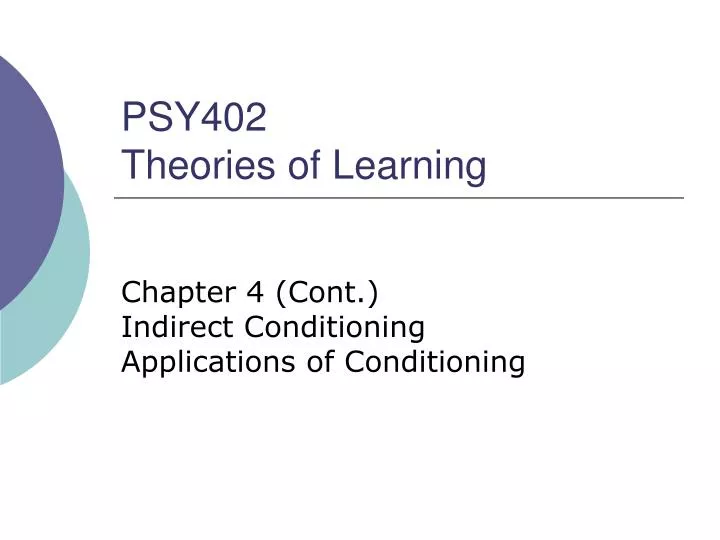 psy402 theories of learning