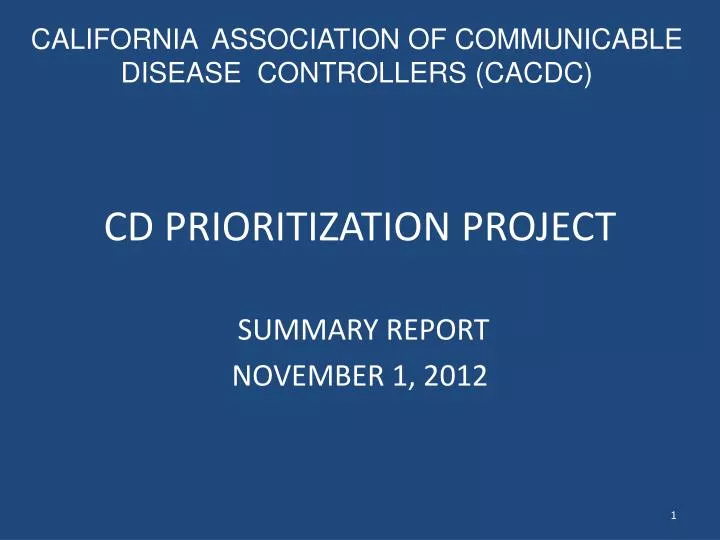 cd prioritization project