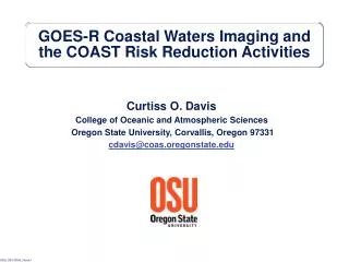 GOES-R Coastal Waters Imaging and the COAST Risk Reduction Activities