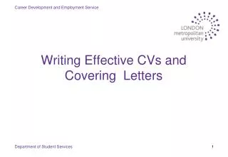 Writing Effective CVs and Covering Letters