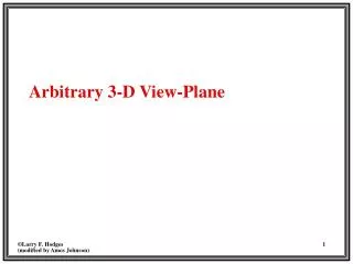 arbitrary 3 d view plane