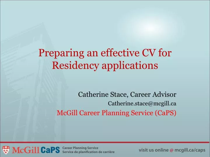 preparing an effective cv for residency applications