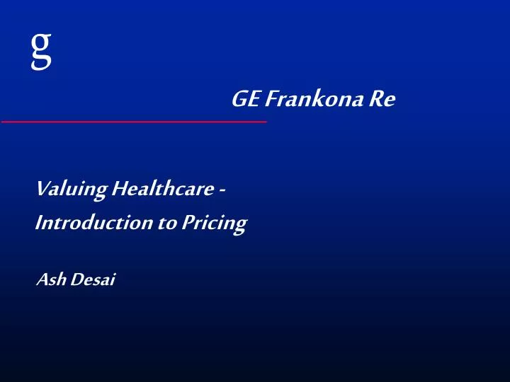 valuing healthcare introduction to pricing