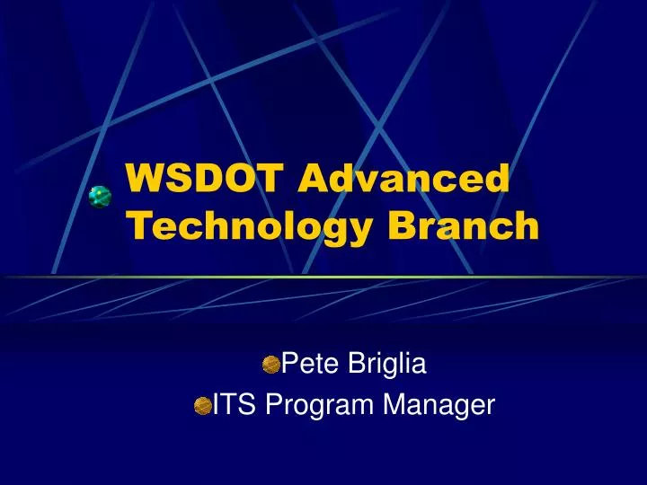 wsdot advanced technology branch