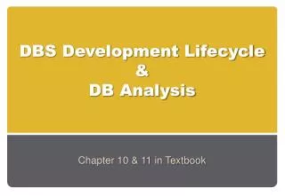 DBS Development Lifecycle &amp; DB Analysis