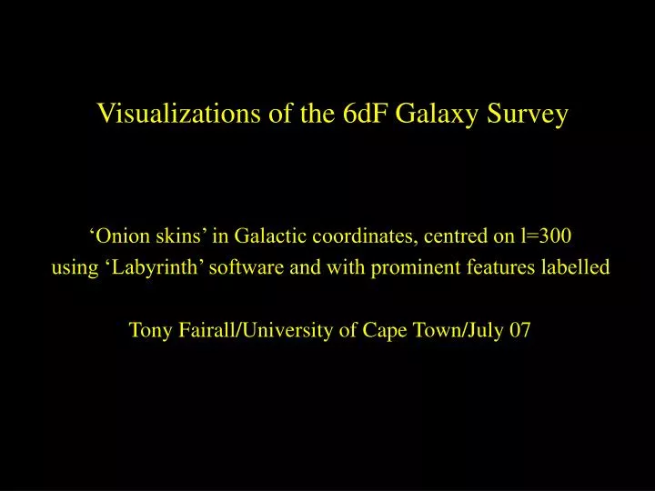 visualizations of the 6df galaxy survey