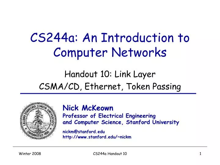 cs244a an introduction to computer networks