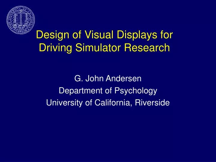 design of visual displays for driving simulator research