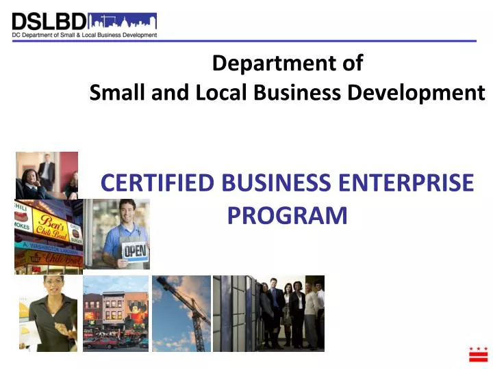 department of small and local business development certified business enterprise program