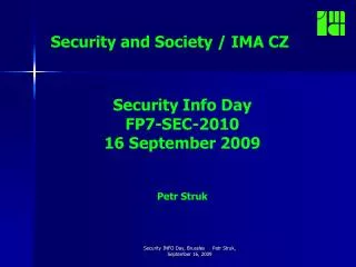 Security and Society / IMA CZ