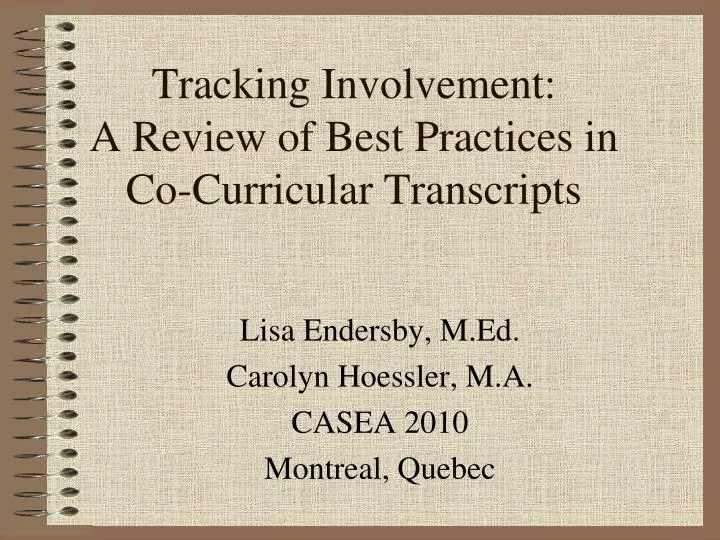 tracking involvement a review of best practices in co curricular transcripts