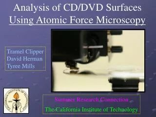 Analysis of CD/DVD Surfaces Using Atomic Force Microscopy