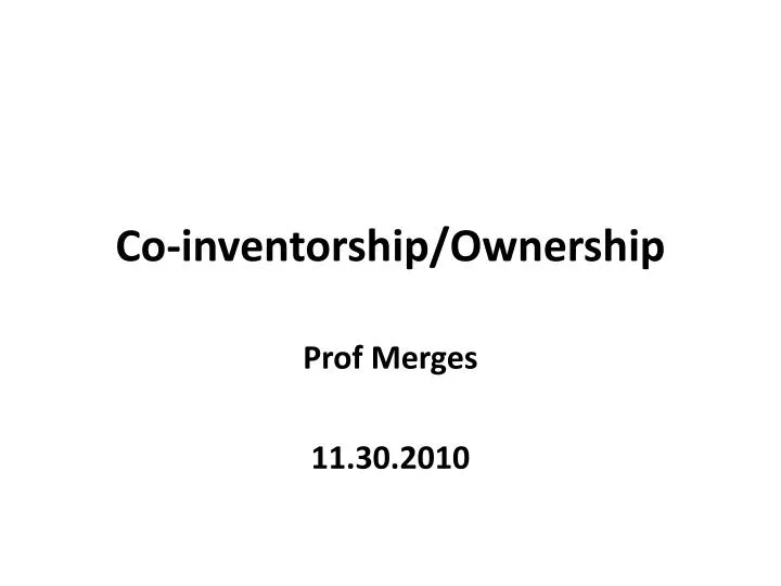 co inventorship ownership