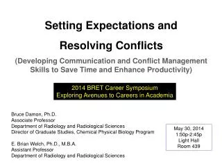 Setting Expectations and Resolving Conflicts