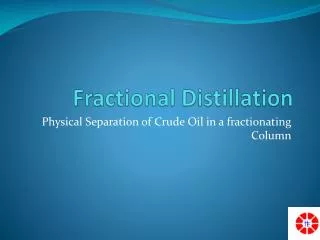 Fractional Distillation in a fractionating column