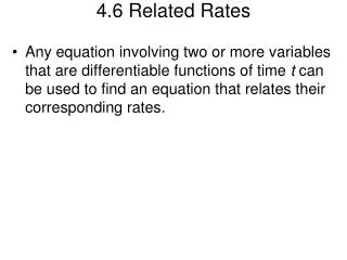 4.6 Related Rates