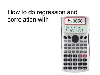 How to do regression and correlation with