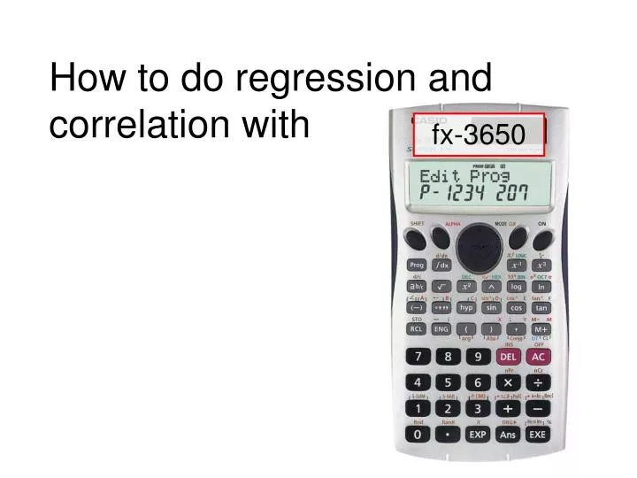 how to do regression and correlation with