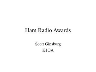 Ham Radio Awards
