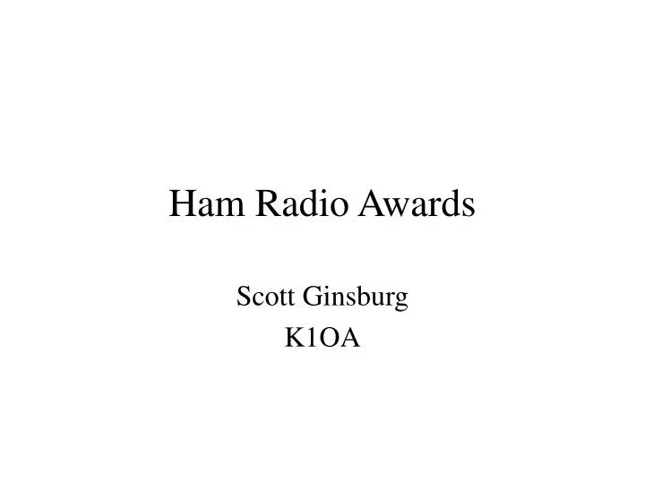 ham radio awards