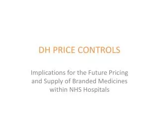 DH PRICE CONTROLS