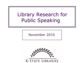 Library Research for Public Speaking