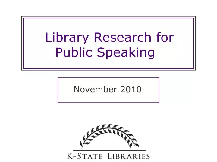 library research for public speaking