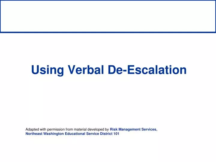 using verbal de escalation