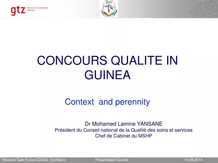 concours qualite in guinea context and perennity