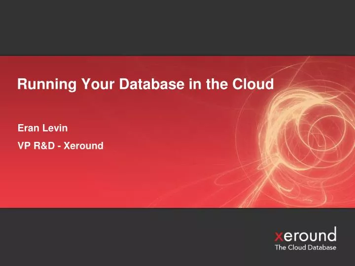 running your database in the cloud
