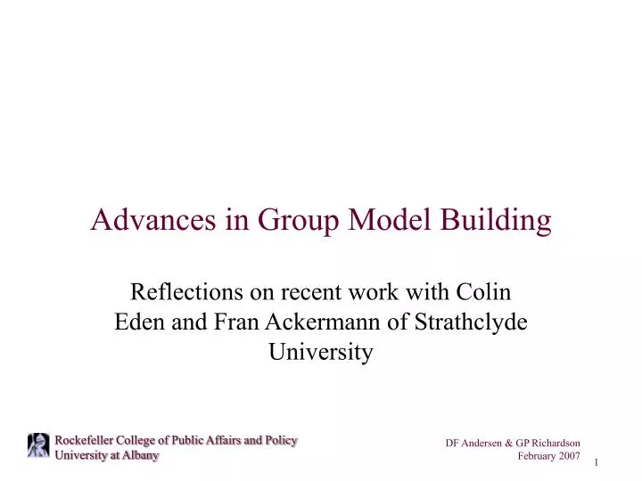 advances in group model building