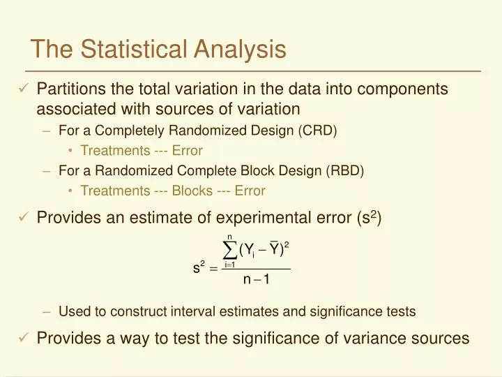 the statistical analysis