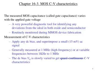 Chapter 16-3. MOS C-V characteristics