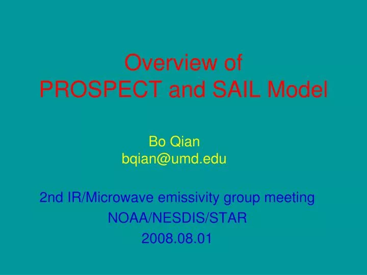 overview of prospect and sail model