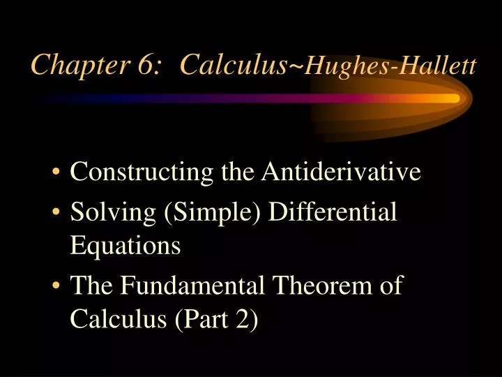 chapter 6 calculus hughes hallett