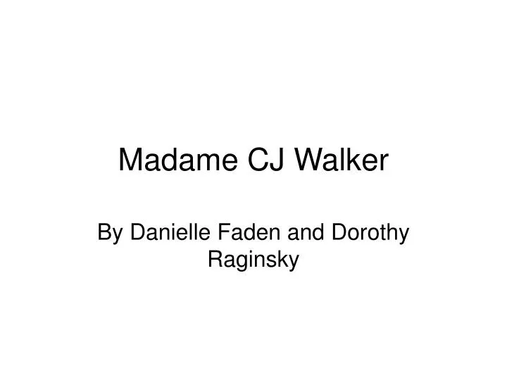 madame cj walker