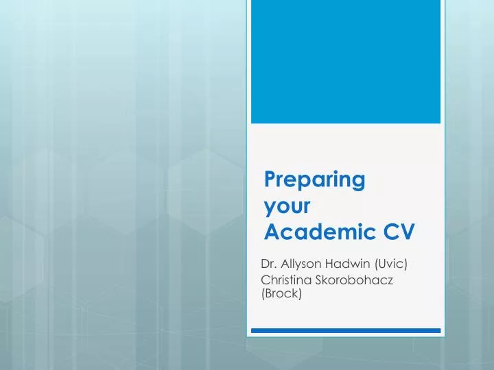 preparing your academic cv