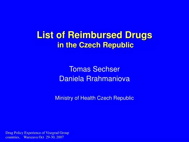list of reimbursed drugs in the czech republic