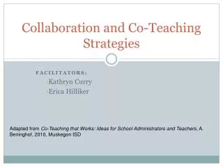 Collaboration and Co-Teaching Strategies