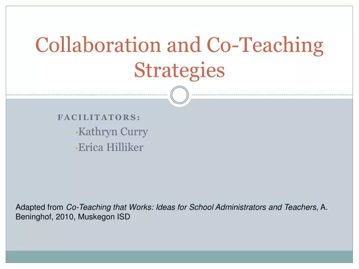 collaboration and co teaching strategies