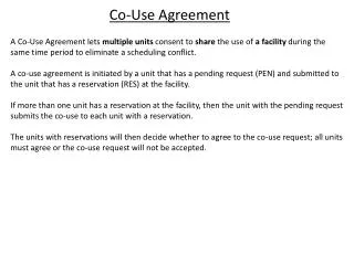 Co-Use Agreement