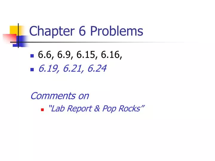 chapter 6 problems