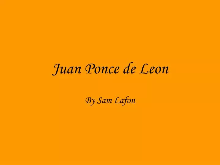 juan ponce de leon