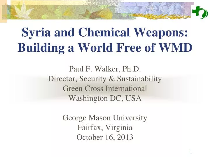 syria and chemical weapons building a world free of wmd