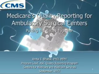 Medicare’s Quality Reporting for Ambulatory Surgical Centers