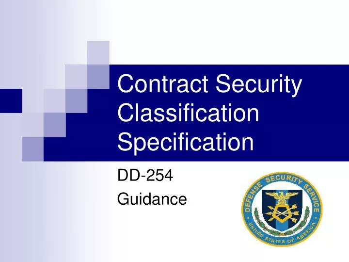 contract security classification specification